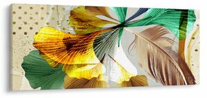 Obraz - Listy s pierkom (120x50 cm)