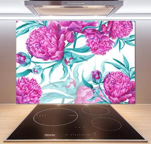 Panel do kuchyne Ružové pivónie pl-pksh-100x70-f-86561203