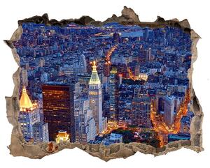 Nálepka fototapeta 3D výhled Manhattan v noci