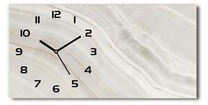 Vodorovné Sklenené hodiny na stenu Mramorová doska
