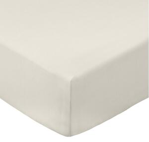 Béžová napínacia plachta z bavlneného perkálu 90x190 cm Cotton Percale – Bianca