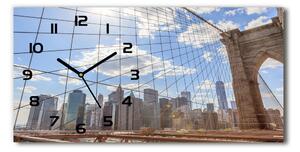 Vodorovné Sklenené hodiny na stenu tiché Most New York