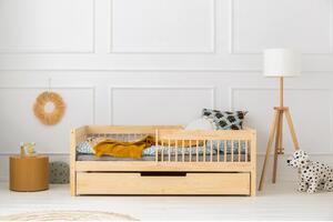 Detská posteľ s výsuvným lôžkom s úložným priestorom s roštom v prírodnej farbe 90x200 cm CPW – Adeko