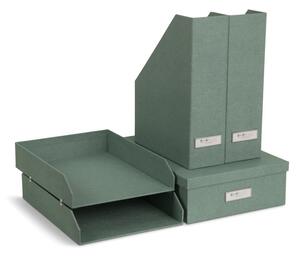 Zelené kartónové organizéry v súprave 5 ks na dokumenty Holger Canvas Paper Laminate – Bigso