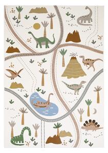 Krémovobiely detský hrací koberec 123x180 cm Little Jurasic – Nattiot