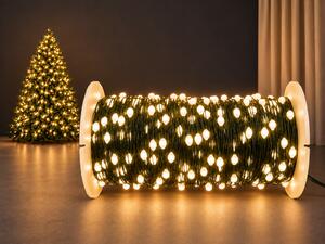 Vianočná LED mikro reťaz s kvapkovými diódami, teplá biela, 50M, 500 LED, 8 programov, diaľkový ovládač