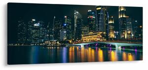 Obraz nočného Singapuru (120x50 cm)