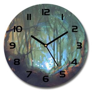 Sklenené hodiny okrúhle Mýtický les