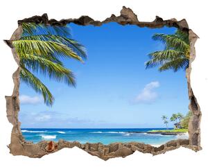 Díra 3D ve zdi nálepka Tropické pláže nd-k-53431750