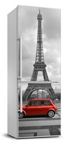 Tapeta nálepka na chladničku Eiffelova veža auto