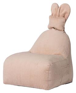 Svetloružový detský sedací vak Funny Bunny – The Brooklyn Kids
