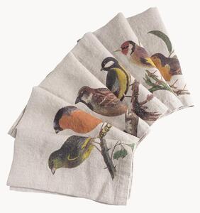 Ľanové obrúsky Small Birds, 6 ks