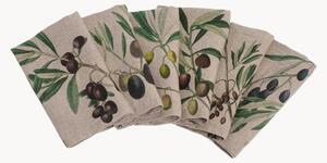 Ľanové obrúsky Olives, 6 ks