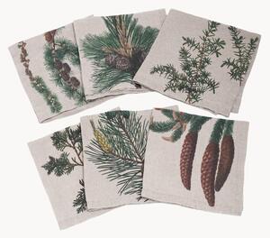 Ľanové obrúsky Trees Conifers, 6 ks