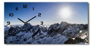 Vodorovné Sklenené hodiny na stenu tiché Zima v Tatrách