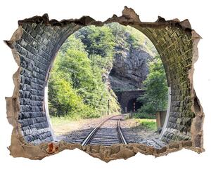 Fototapeta díra na zeď 3D Železničný tunel