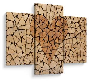 Obraz - Srdce z dreva (90x60 cm)