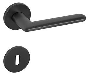 Dverové kovanie MP Eliptica - R 36 (BS - Čierna matná), kľučka-kľučka, Otvor pre obyčajný kľúč BB, MP BS (čierna mat)