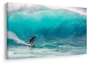 Obraz surferov vo vlnách (90x60 cm)