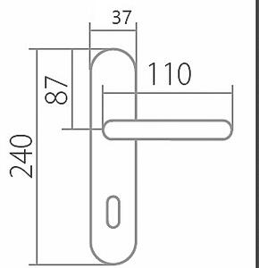 Dverové kovanie LEKO OTZI BA Z1420 (ABR), kľučka-kľučka, Otvor pre obyčajný kľúč BB, Twin ABR (mosadz patinovaná), 72 mm