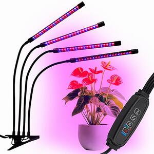JU Univerzálna rastlinná lampa so štyrmi svetelnými panelmi, napájaná cez USB s napájacím adaptérom