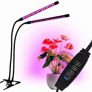JU Univerzálna rastlinná lampa s dvoma svetelnými panelmi, napájaná cez USB bez napájacieho adaptéra