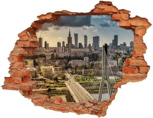 Diera 3D v stene nálepka Varšava poľsko nd-c-80613896