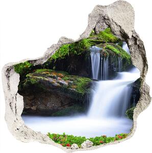 Nálepka 3D diera na stenu Vodopád v lese nd-p-76241598