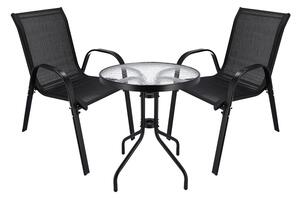 JU Sada 2 skladacích stoličiek FIESTA + stolík s priemerom 60 cm