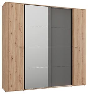 ŠATNÍKOVÁ SKRIŇA, grafitová, čierna, dub artisan, 232/218,5/58 cm MID.YOU - Skrine, Online Only