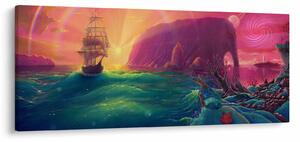 Obraz - Olejomaľba, Plavba do fantastickej ríše (120x50 cm)