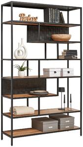 REGÁL, čierna, farba akácie, železo, akácia, mangové drevo, 120/201/38 cm Ambia Home - Regály, Online Only