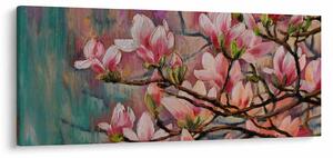 Obraz - Olejomaľba, Rozkvitnutá sakura (120x50 cm)