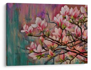 Obraz - Olejomaľba, Rozkvitnutá sakura (70x50 cm)