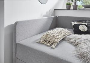 Svetlosivá čalúnená jednolôžková posteľ s úložným priestorom 120x200 cm Cabana – Meise Möbel