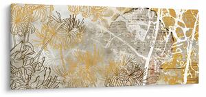 Obraz - Vintage múr s kvetmi (120x50 cm)
