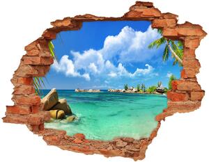 Samolepiaca nálepka betón Seychelles beach nd-c-37245256