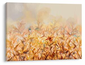Obraz - Listy vo farbách jesene, olejomaľba (70x50 cm)