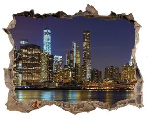 Fototapeta díra na zeď 3D Manhattan v noci nd-k-94053969