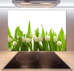 Panel do kuchyne Biele tulipány pl-pksh-100x70-f-40774643