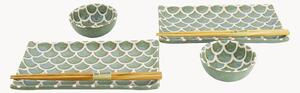 Porcelánová súprava riadu na sushi Mermaid, 2 osoby, 6 ks