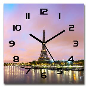 Sklenené hodiny štvorec Eiffelova veža Paríž