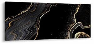 Obraz - Čierno-zlatý mramor (120x50 cm)
