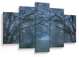Obraz lesa v hmle (150x105 cm)