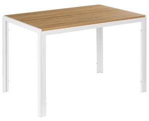 Jedálenský stôl svetlohnedá biela MDF kovový rám 120 x 70 cm obdĺžnikový tvar klasický moderný štýl kuchyňa jedáleň