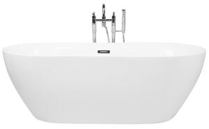 Voľne stojaca vaňa biela sanitárny akrylát 180 x 80 cm oválna voľne stojaca moderný štýl