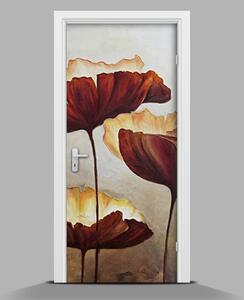 Nálepka na dvere Maľované kvety wallmur-pl-f-99888629
