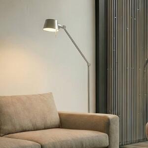 Lucande Stojacia lampa Silka, 173 cm, saténový nikl, nastaviteľné, Hliník / sivá / zinok, Pracovňa / Kancelária, kov, Moderný, Stolová lampa