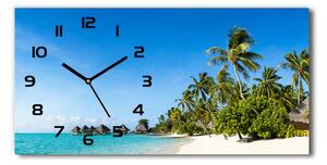 Vodorovné Sklenené hodiny na stenu Pláž Karibské ostrovy