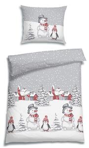 POSTEĽNÁ BIELIZEŇ, flanel, sivá, 140/200 cm Florella - Obliečky & plachty